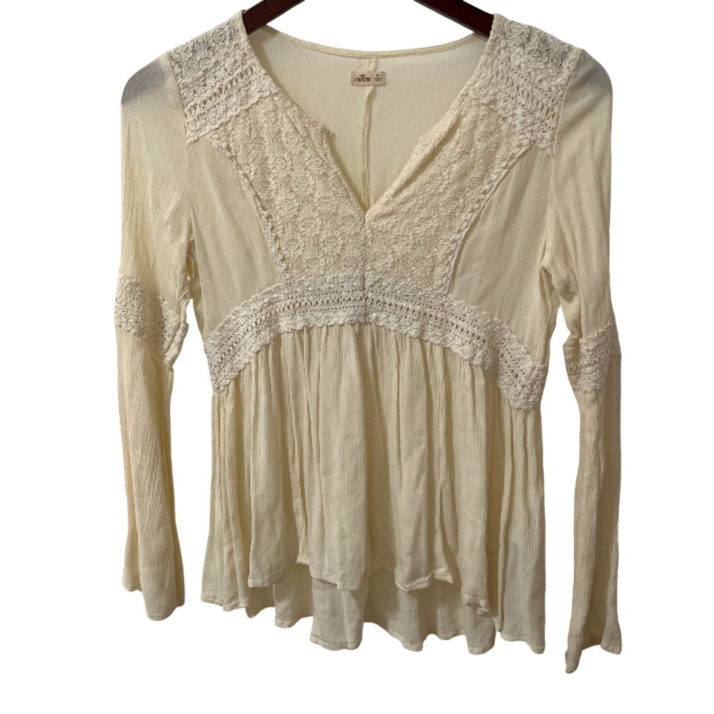 Hollister Y2K Sheer Babydoll Lace Women's Top XS
